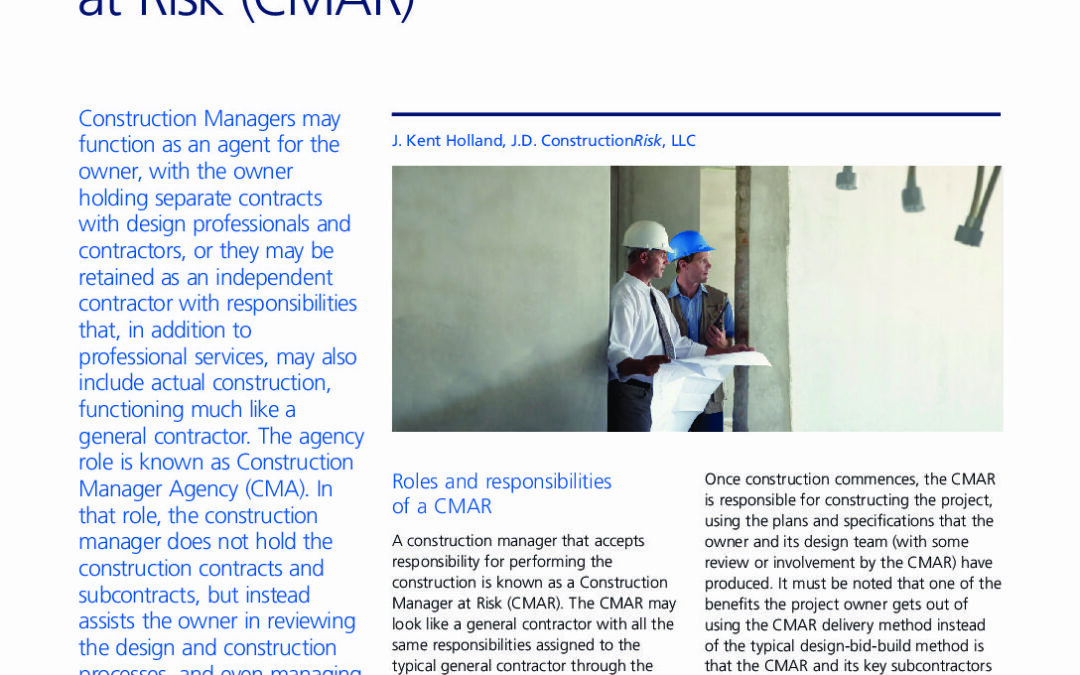 Construction Management at Risk CMAR – Zurich briefing