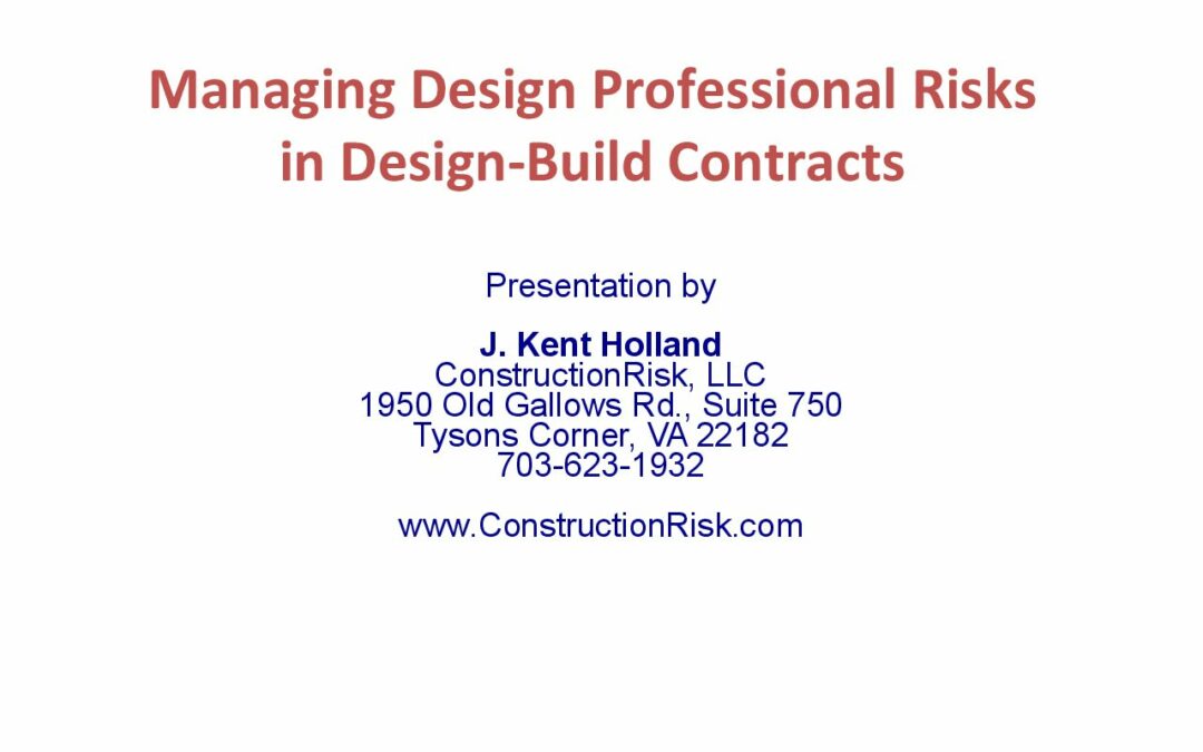 Design-Build Risk Management