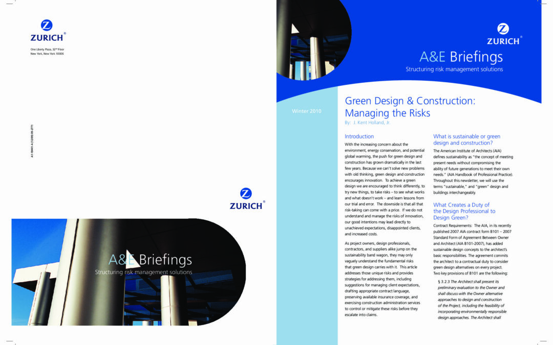 Green Design & Construction Risks – Zurich briefing