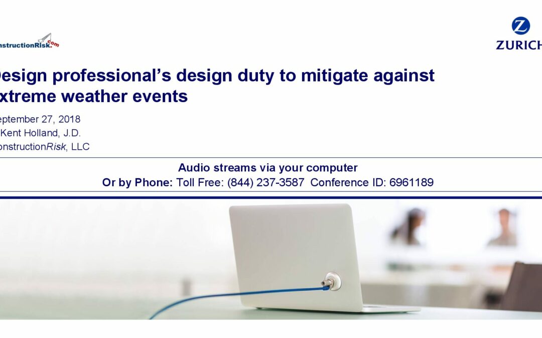 Zurich Oct 2018 Webinar – Designing for Extreme Weather Events